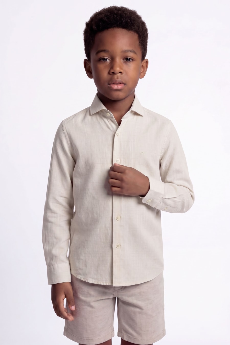 Camisa Manga Longa Infantil Flamê Bosco Caqui — foto 1 de 4