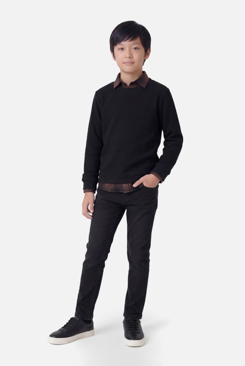 Camisa Manga Longa Infantil Flanela Xadrez Shadow Café Com Preto