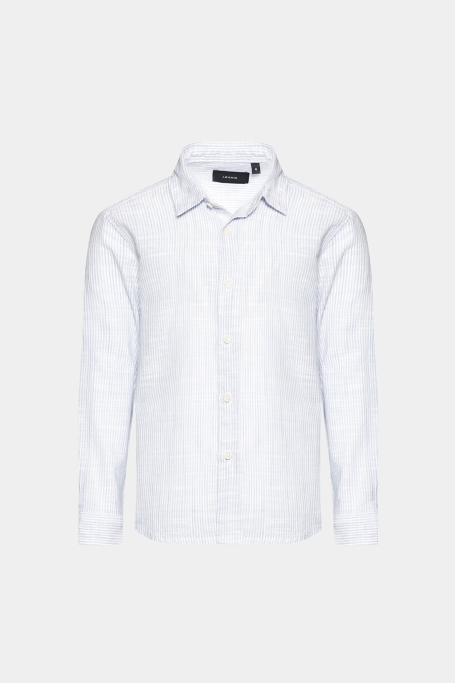 Camisa Manga Longa Infantil Listras Azul Branco C/Azul Claro — foto 3 de 4