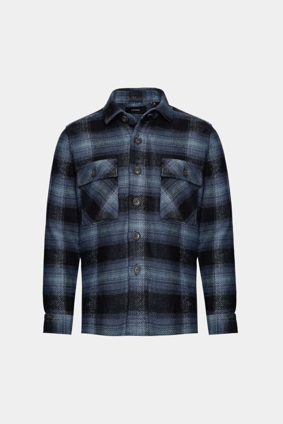 Camisa Manga Longa Infantil Overwinter Cotton Xadrez Azul C/ Preto — foto 3 de 5