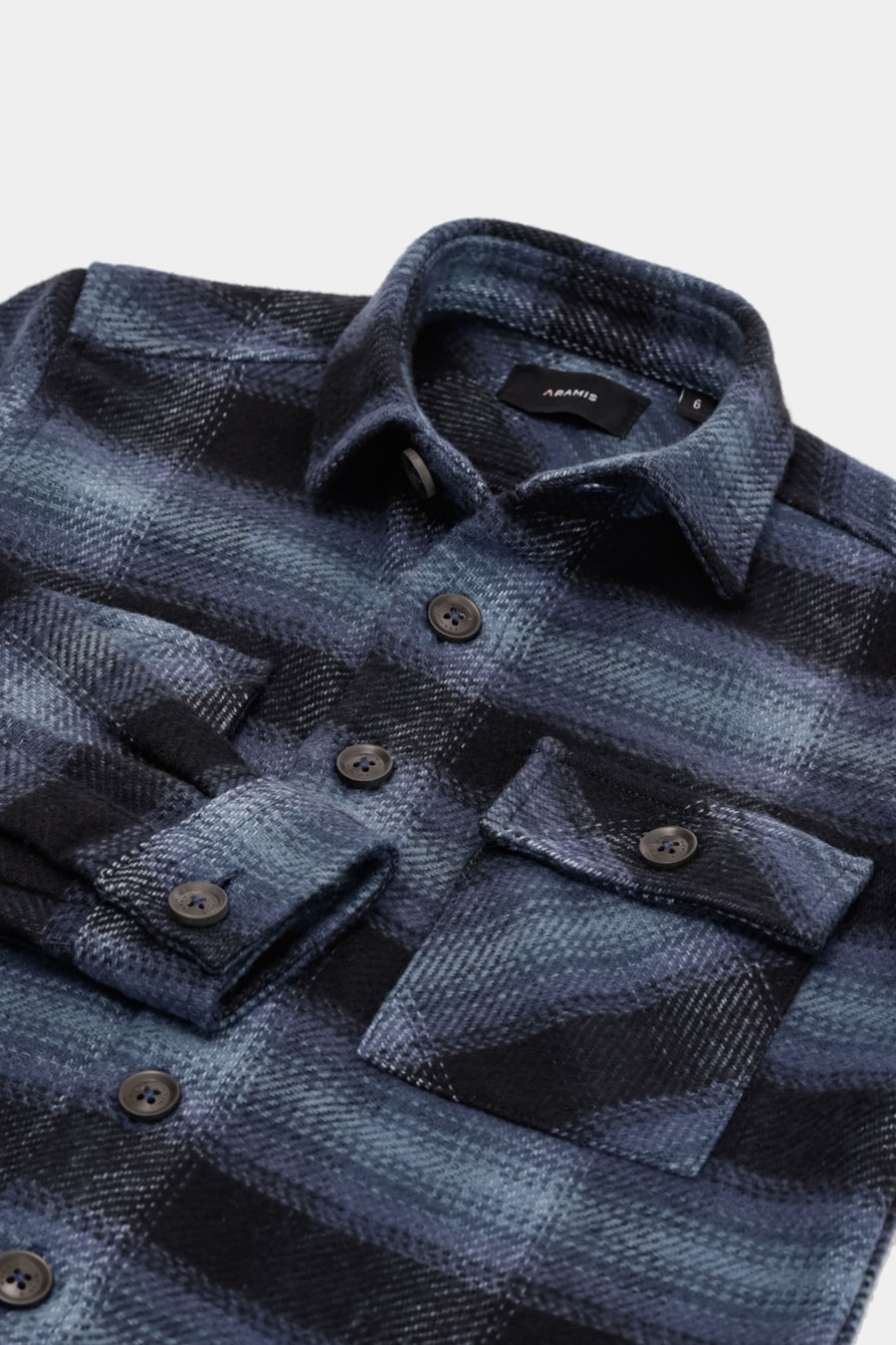 Camisa Manga Longa Infantil Overwinter Cotton Xadrez Azul C/ Preto — foto 4 de 5