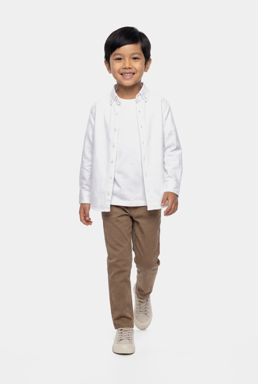 Camisa Manga Longa Infantil Oxford Branco — foto 2 de 5