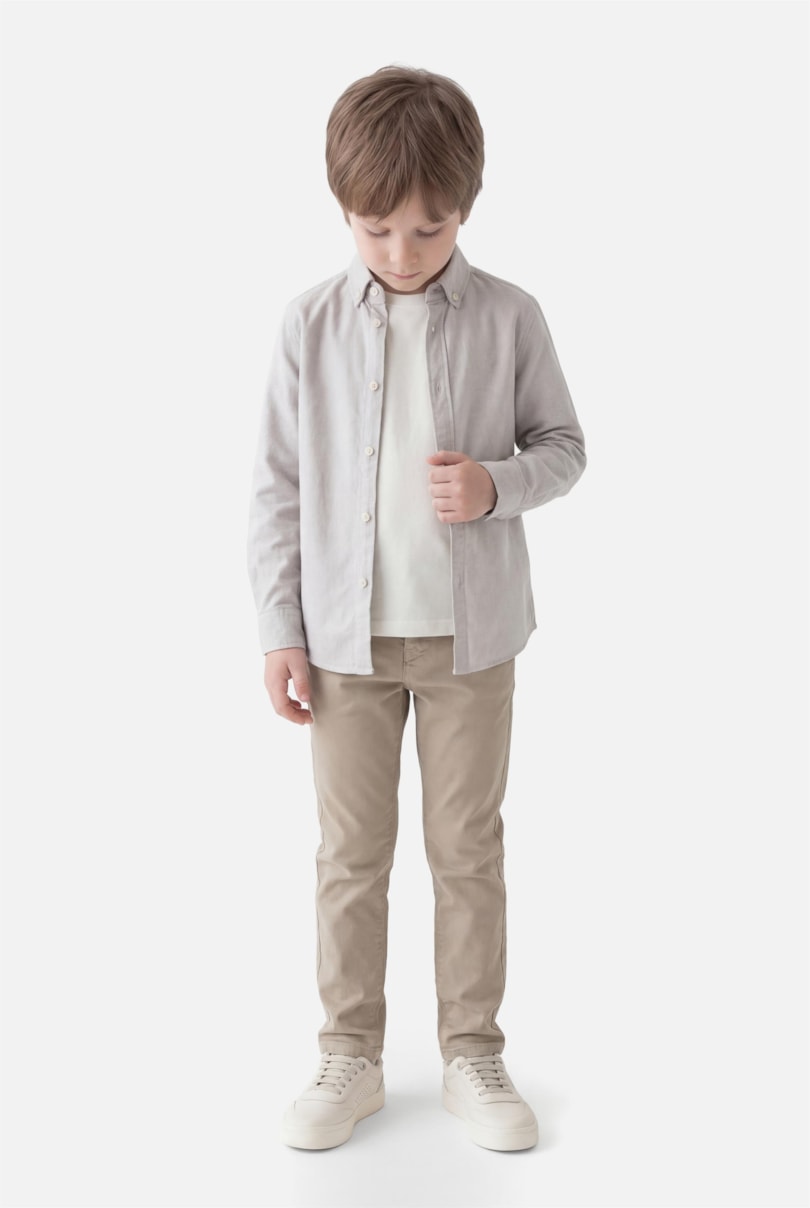 Camisa Manga Longa Infantil Oxford Planalto Natural
