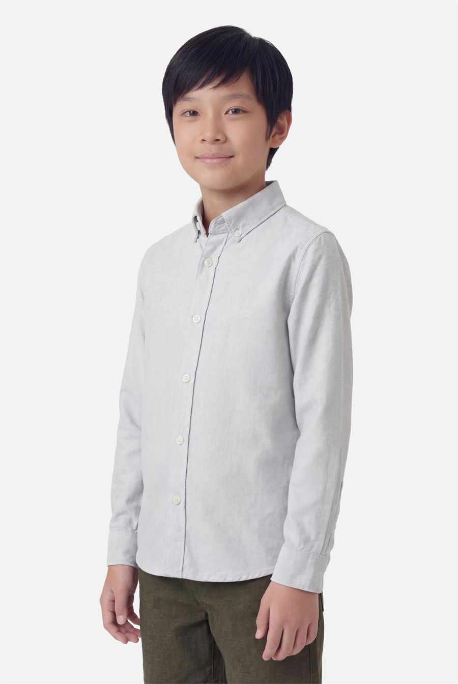 Camisa Manga Longa Infantil Oxford Planalto Verde Claro — foto 1 de 4