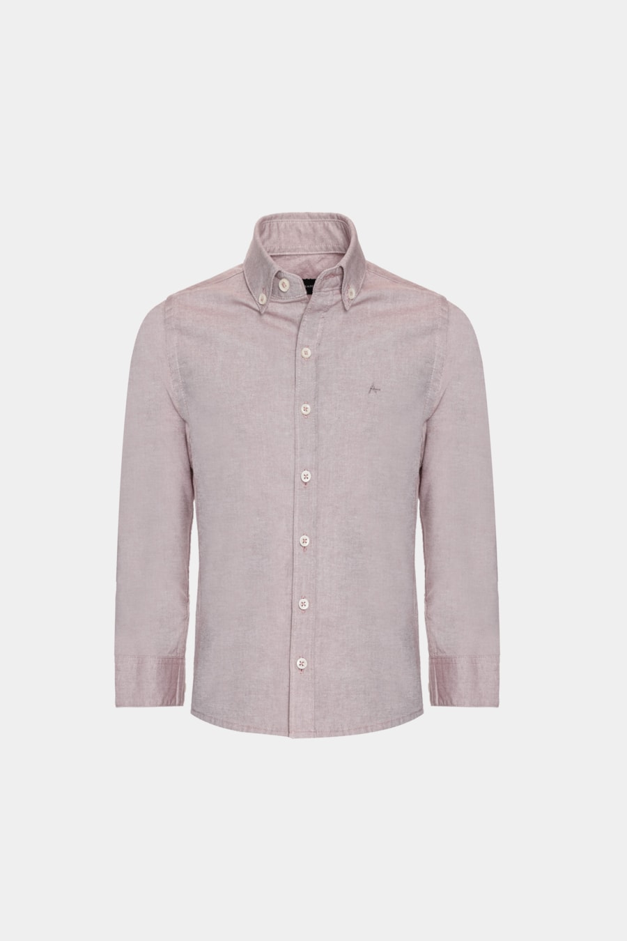 Camisa Manga Longa Infantil Oxford Rosa Escuro — foto 3 de 5