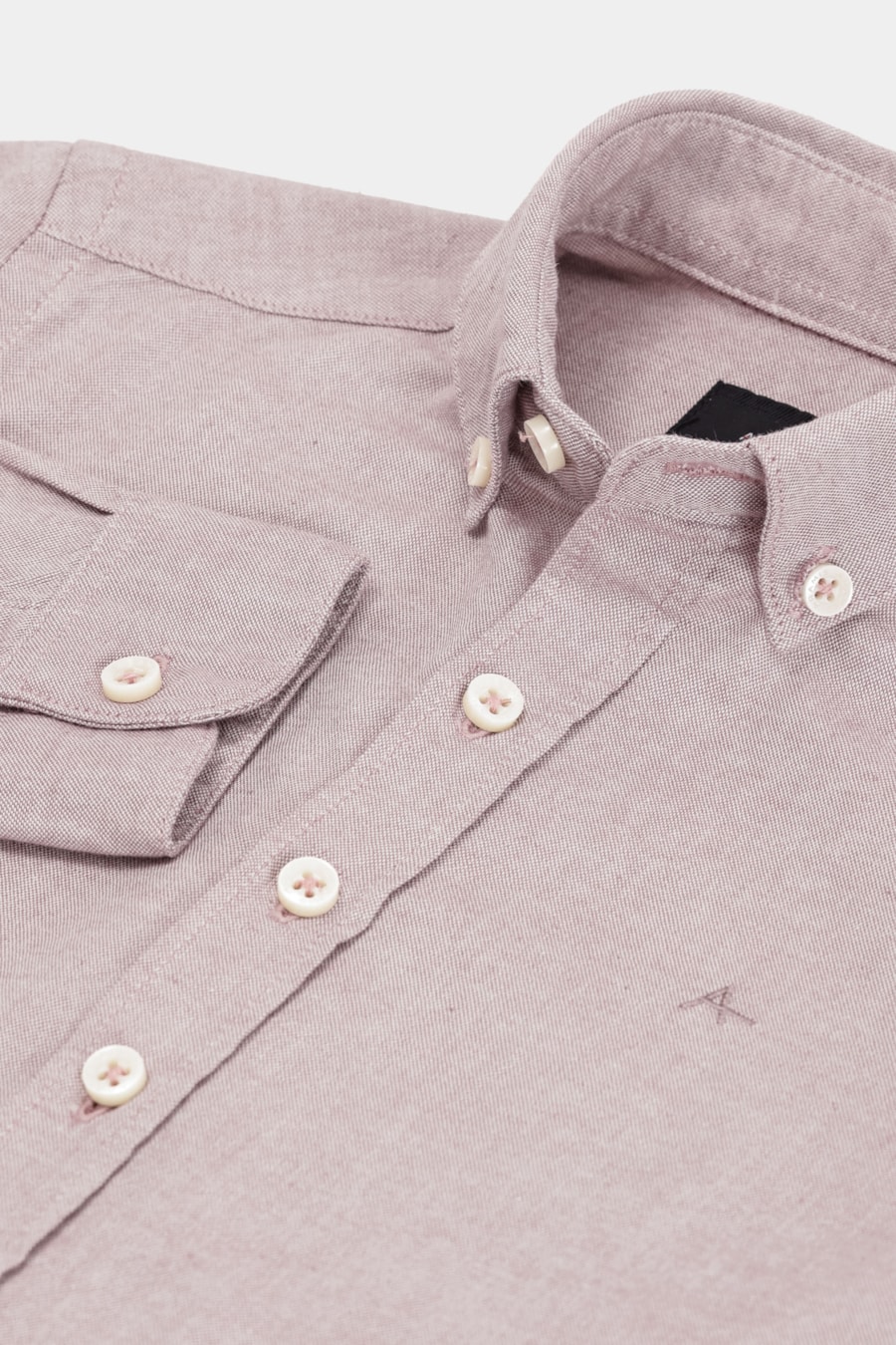 Camisa Manga Longa Infantil Oxford Rosa Escuro — foto 4 de 5