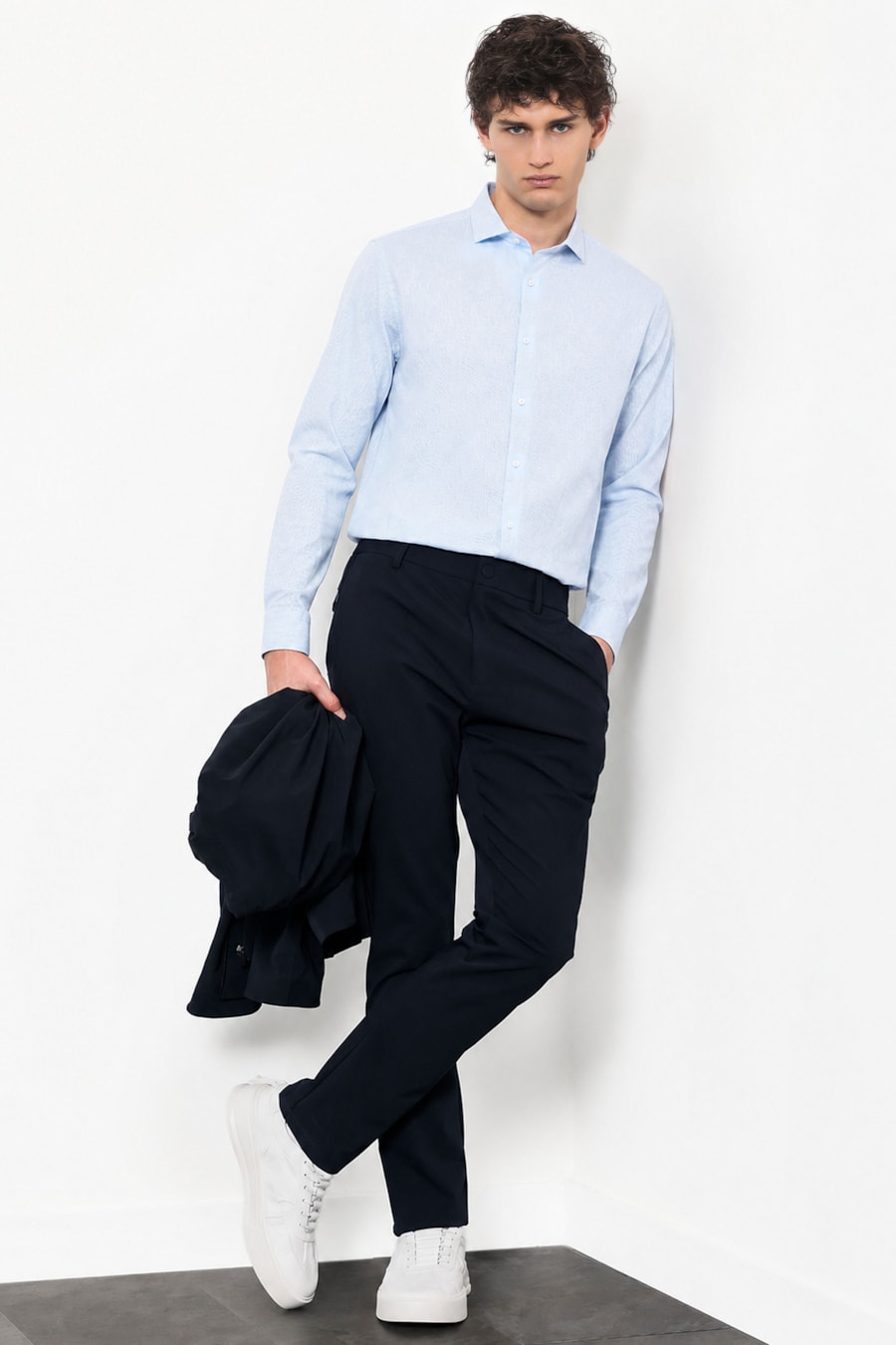 Camisa Manga Longa Linen Flex Azul Claro — foto 2 de 6