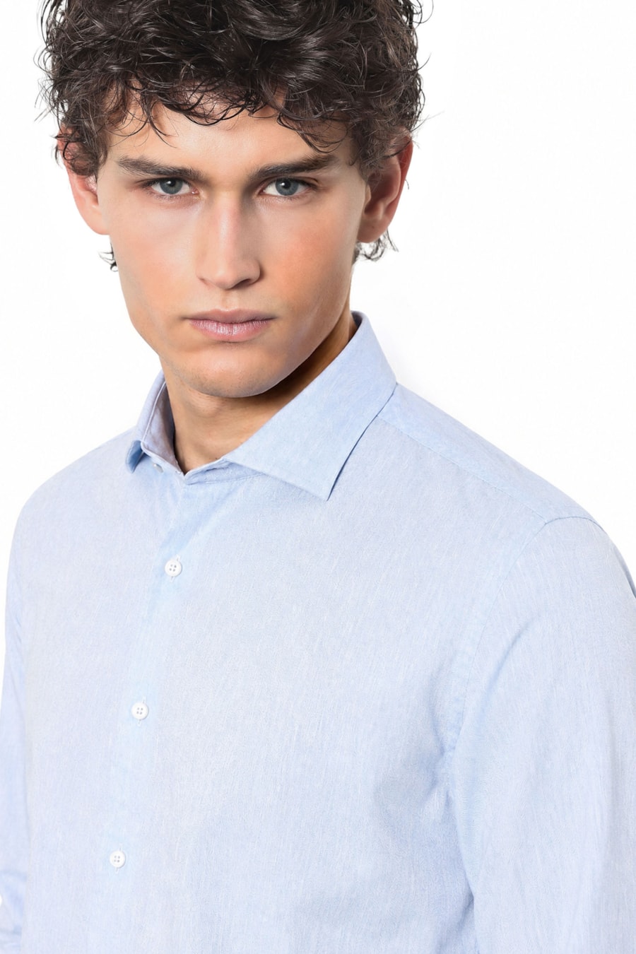 Camisa Manga Longa Linen Flex Azul Claro — foto 3 de 6