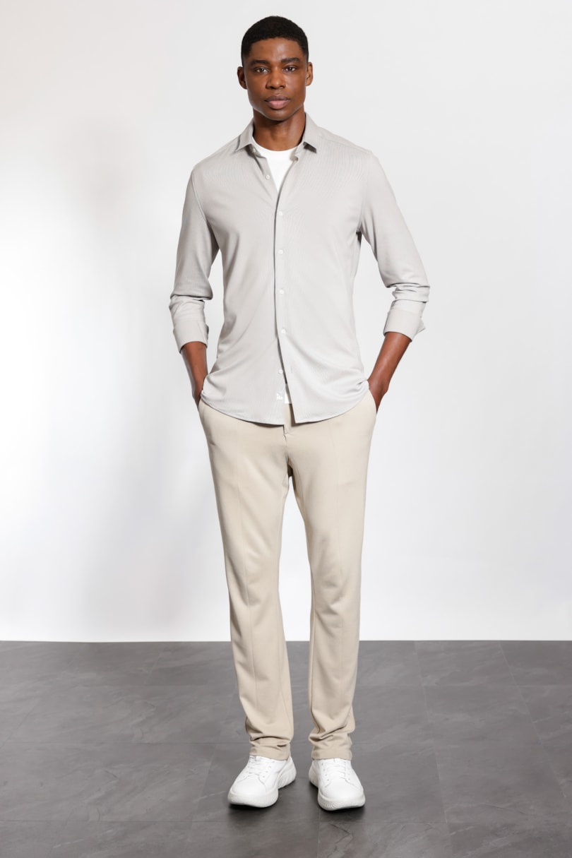 Camisa Manga Longa Malha Texturizada Flex Castor