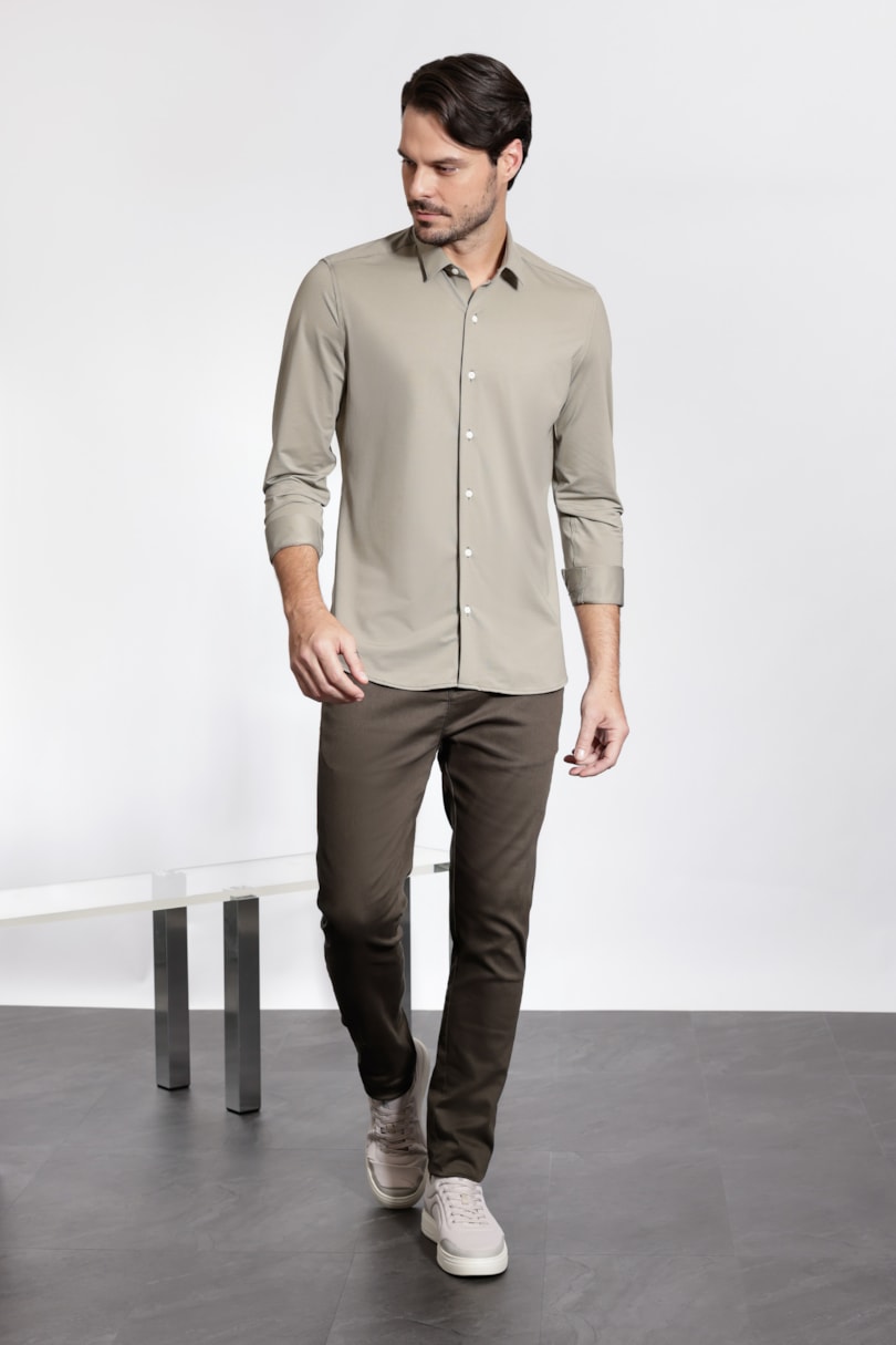 Camisa Manga Longa Maquinetada Castor
