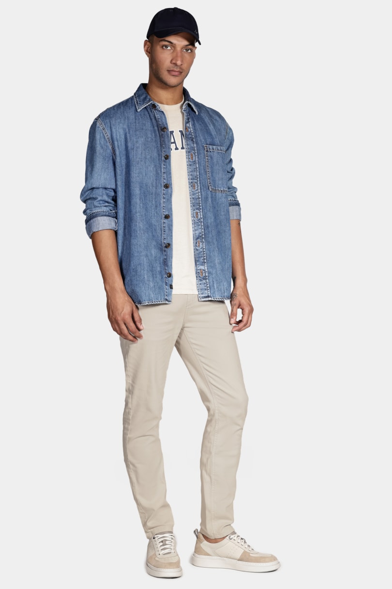 Camisa Manga Longa Move Overshirt Jeans Com Liocel Azul Jeans