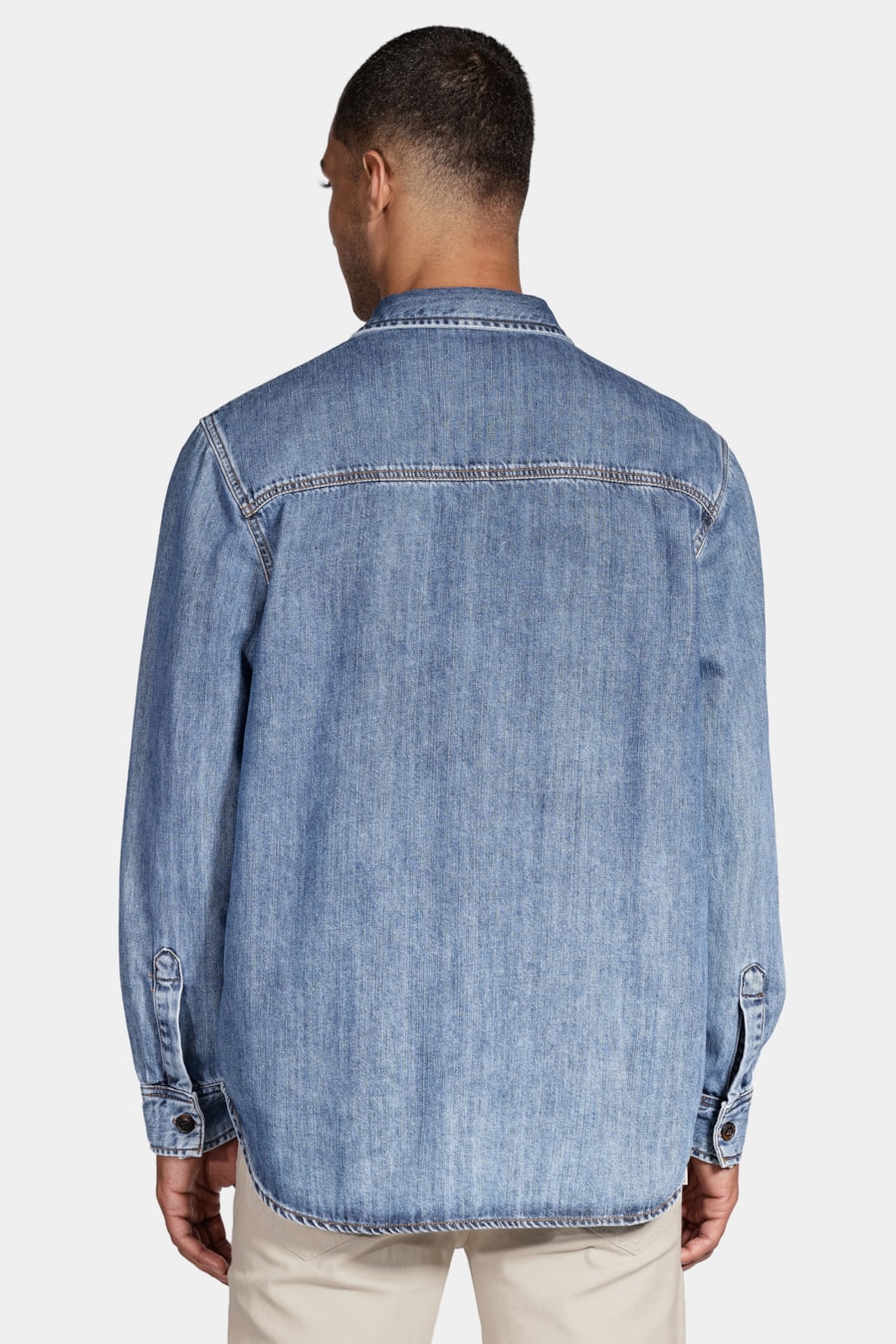 Camisa Manga Longa Move Overshirt Jeans Com Liocel Azul Jeans — foto 4 de 5