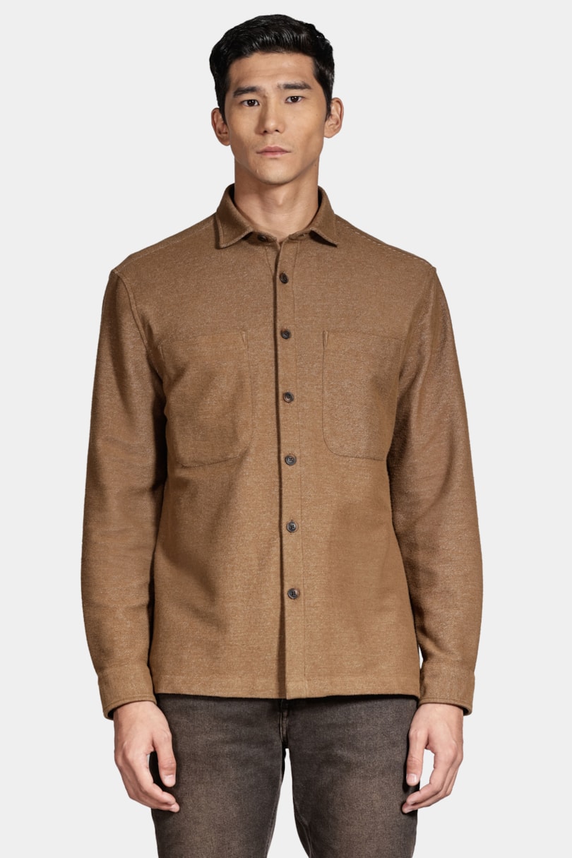 Camisa Manga Longa Move Overshirt Malha Sarjada Tabaco