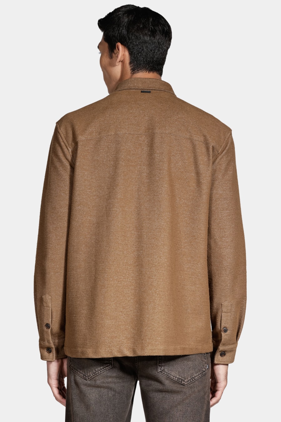 Camisa Manga Longa Move Overshirt Malha Sarjada Tabaco — foto 4 de 6