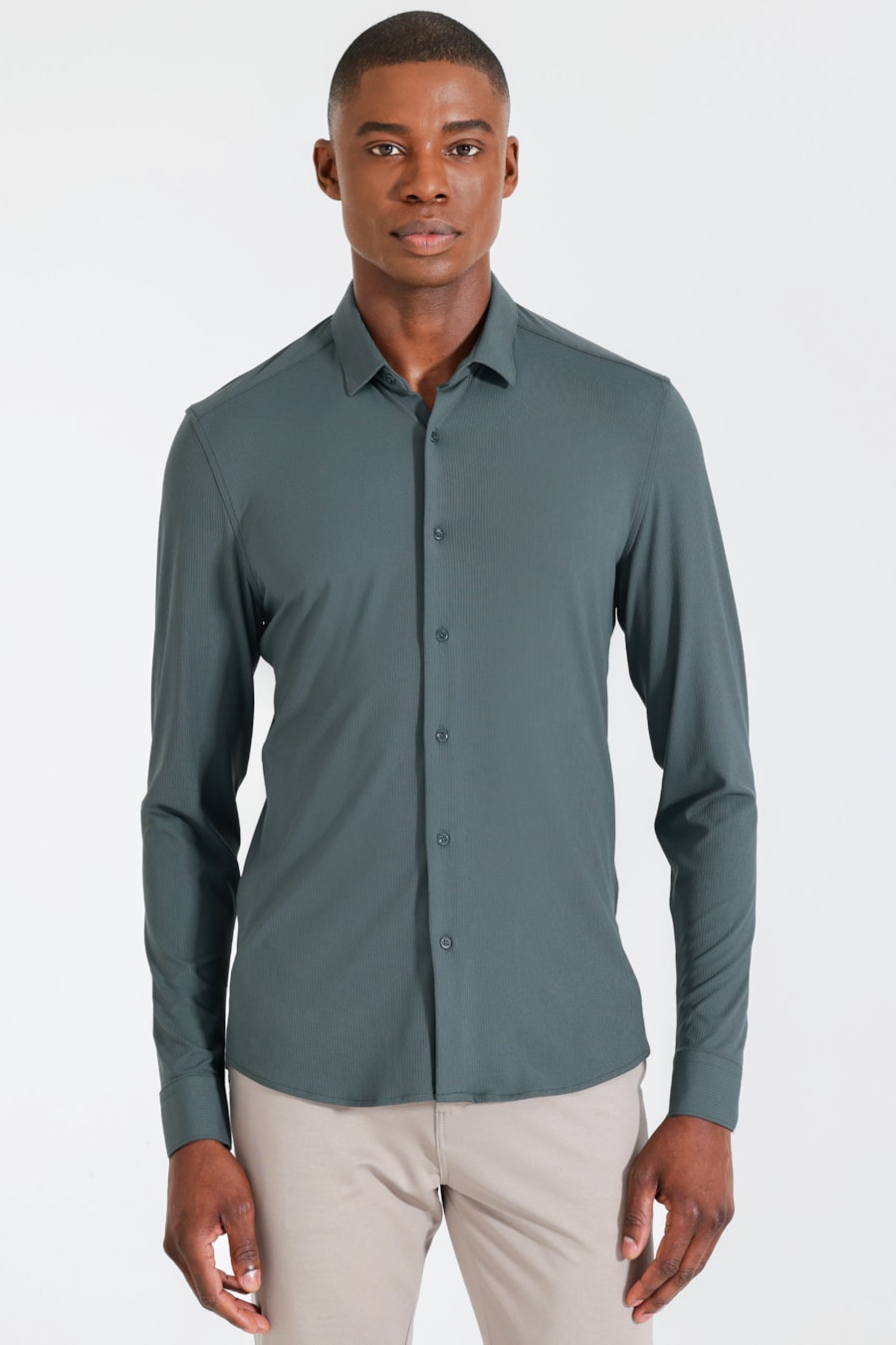 Camisa Manga Longa New Bold Verde Garrafa — foto 1 de 5