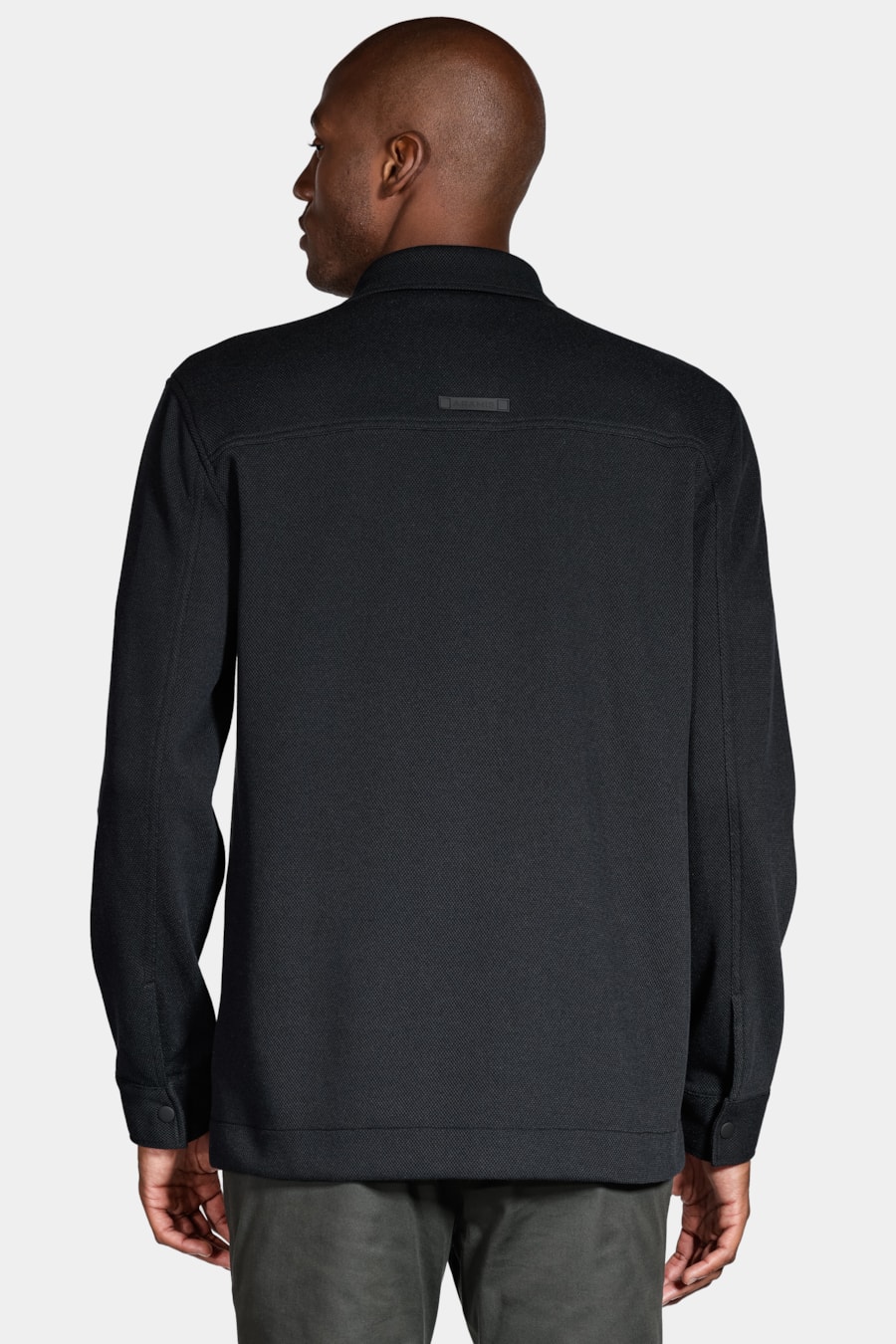 Camisa Manga Longa Overshirt em Piquet Duo Preto — foto 5 de 6