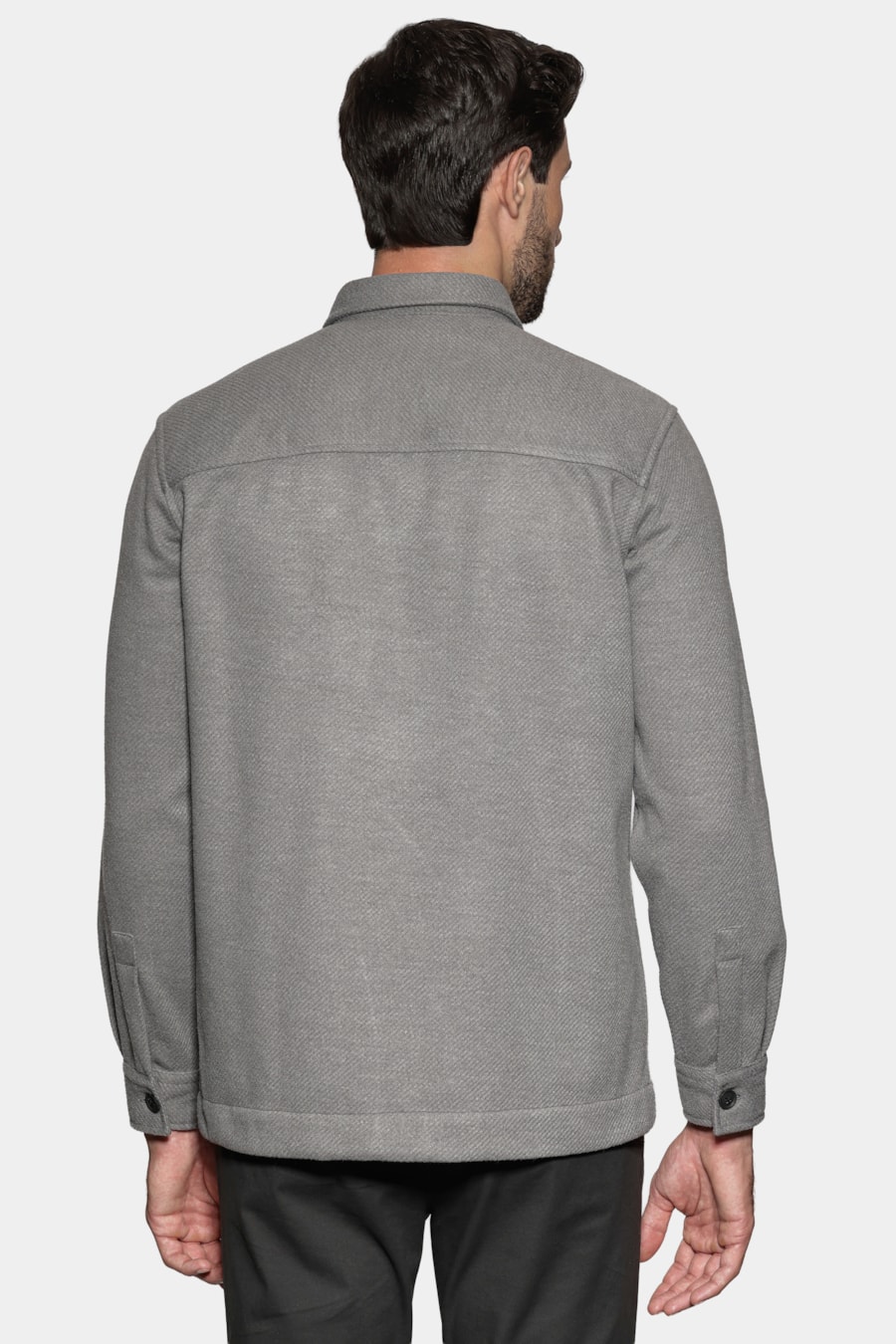 Camisa Manga Longa Overshirt Feltro Fall Cinza — foto 4 de 6