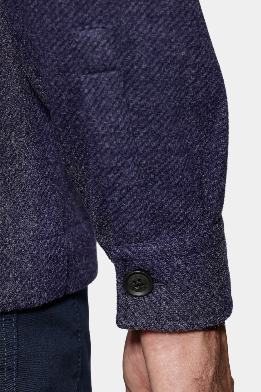 Camisa Manga Longa Overshirt Feltro Fall Marinho — foto 4 de 7