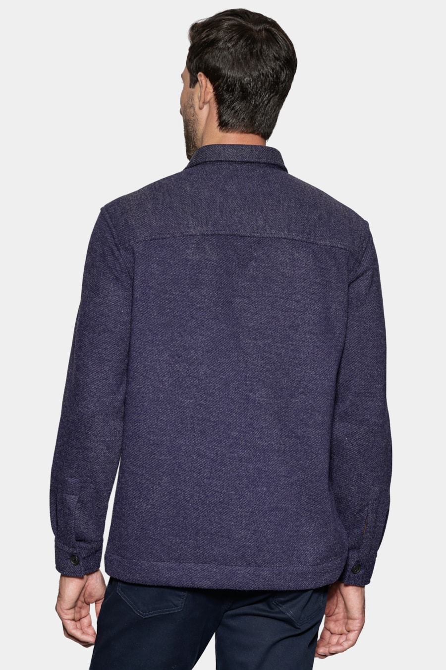 Camisa Manga Longa Overshirt Feltro Fall Marinho — foto 5 de 7