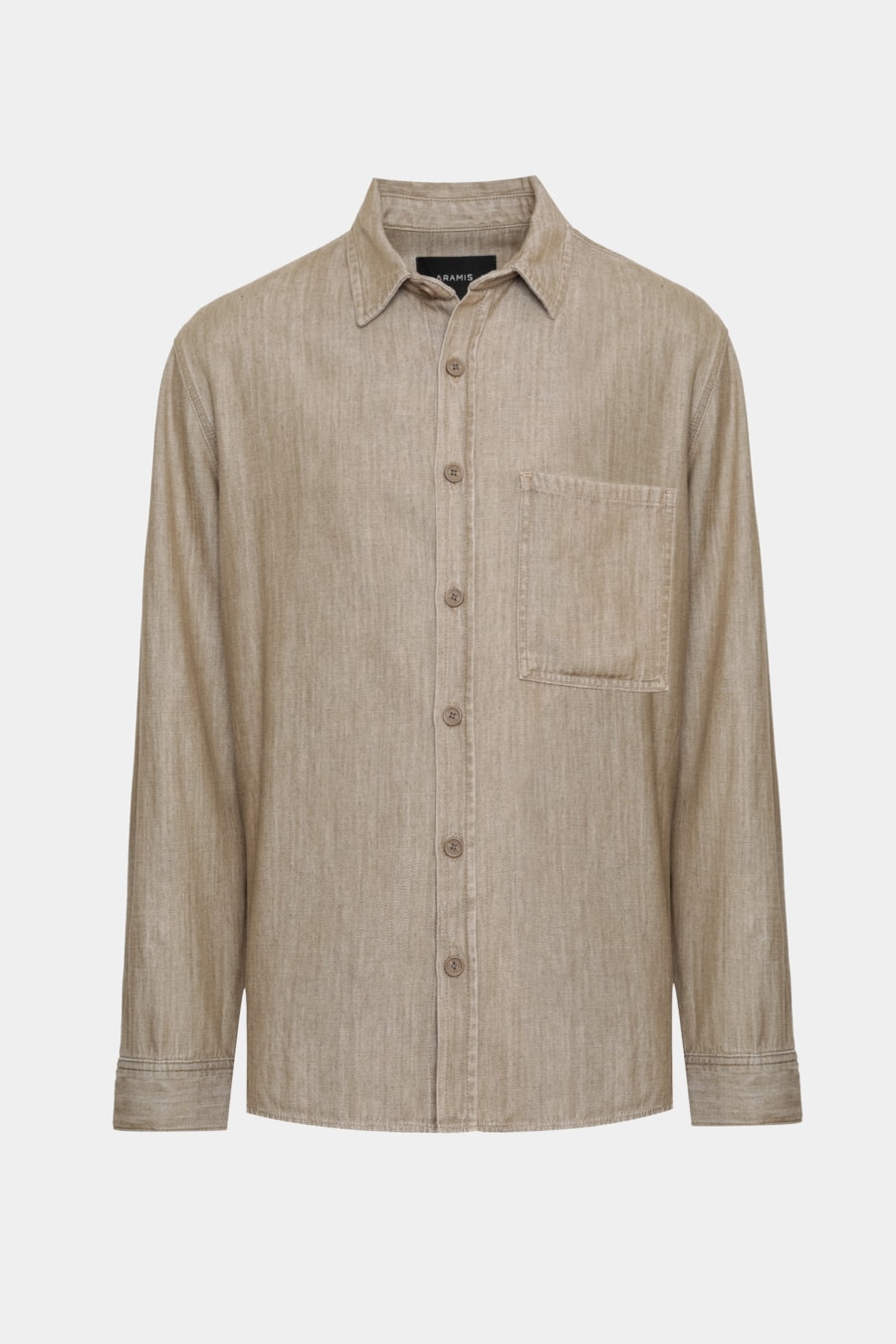 Camisa Manga Longa Overshirt Jeans Caqui Escuro — foto 6 de 7