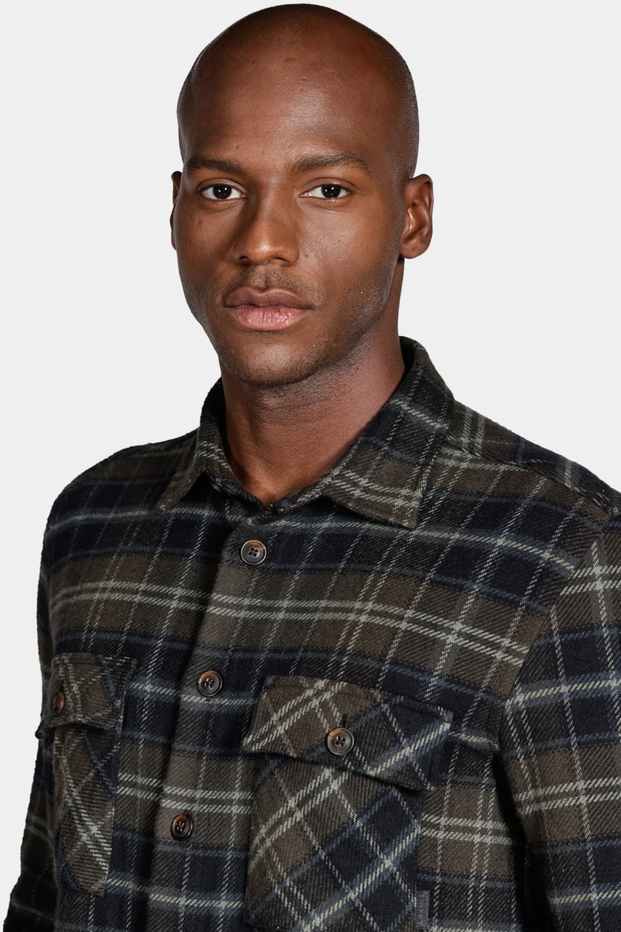 Camisa Manga Longa Overshirt Maxi Xadrez Verde Com Preto — foto 3 de 6
