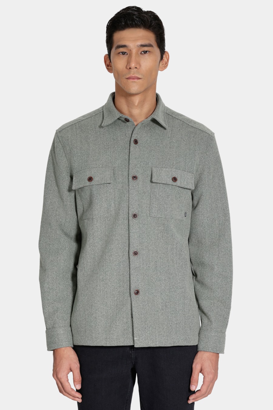 Camisa Manga Longa Overshit Verde Militar — foto 1 de 6
