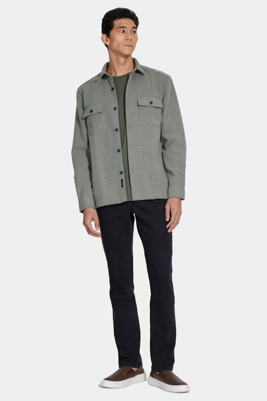 Camisa Manga Longa Overshit Verde Militar — foto 2 de 6