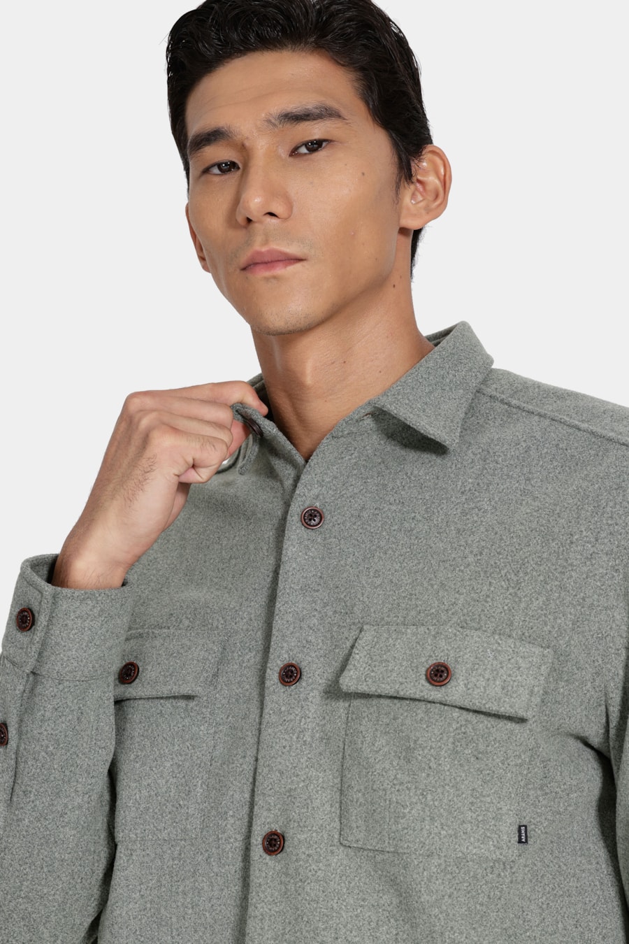 Camisa Manga Longa Overshit Verde Militar — foto 3 de 6
