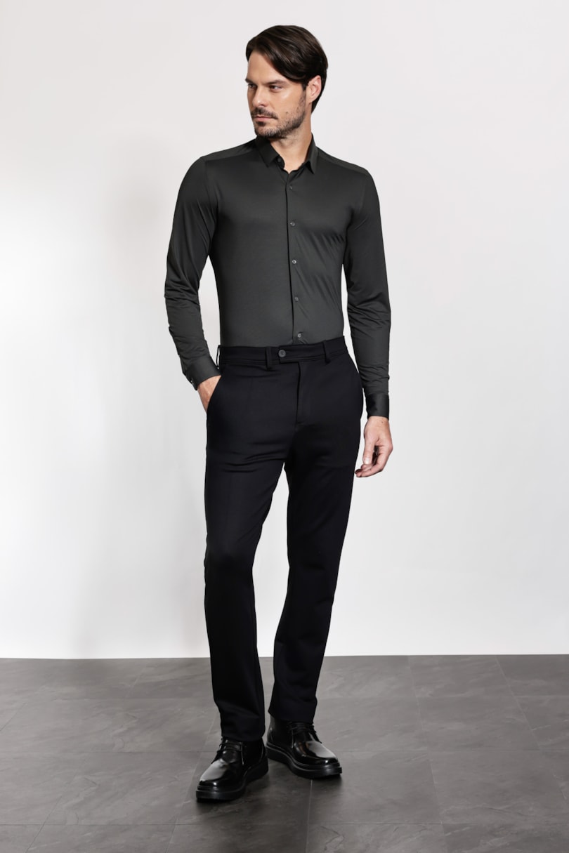 Camisa Manga Longa Oxford Breeze Cinza Grafite