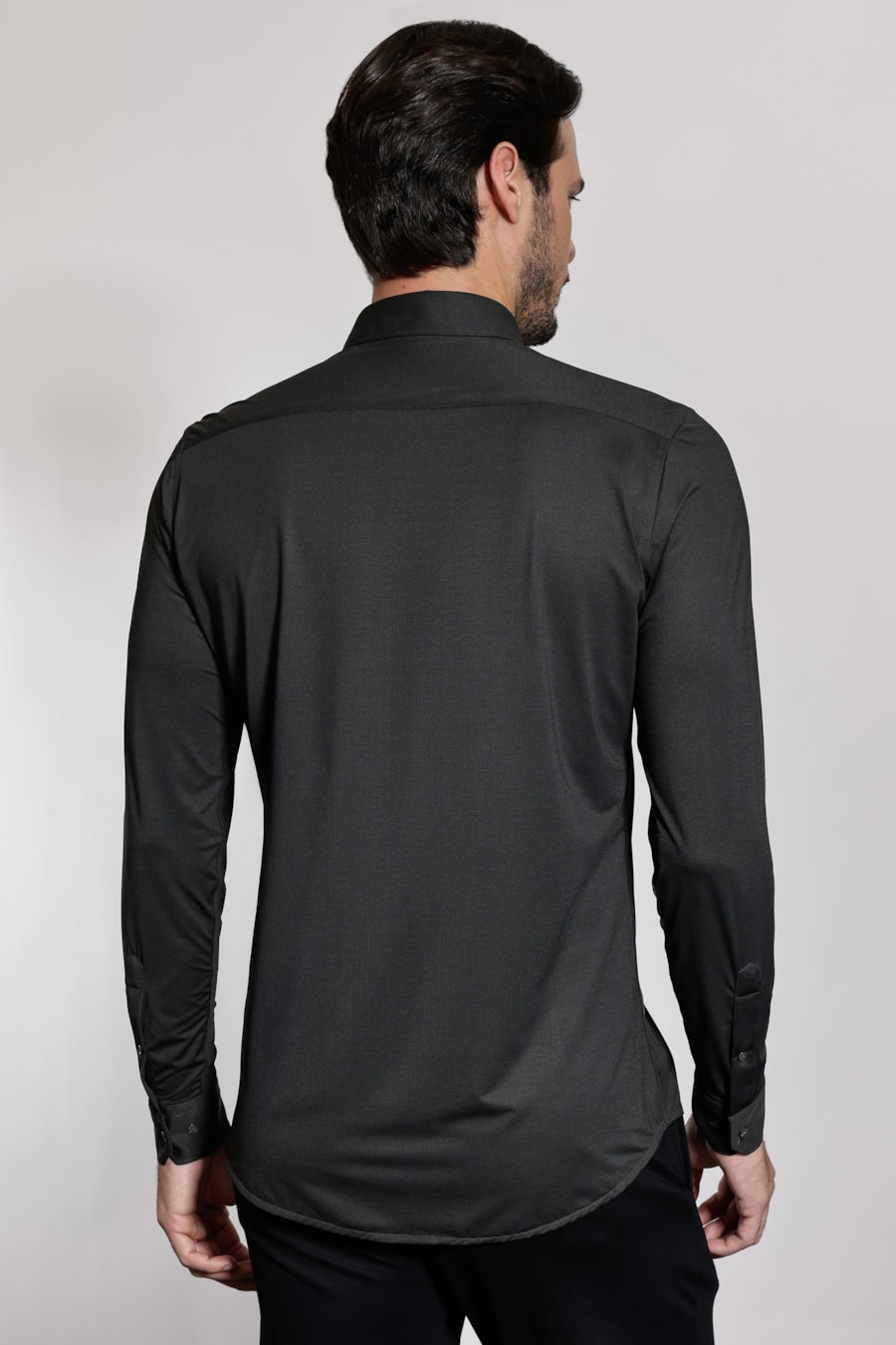 Camisa Manga Longa Oxford Breeze Cinza Grafite — foto 4 de 5