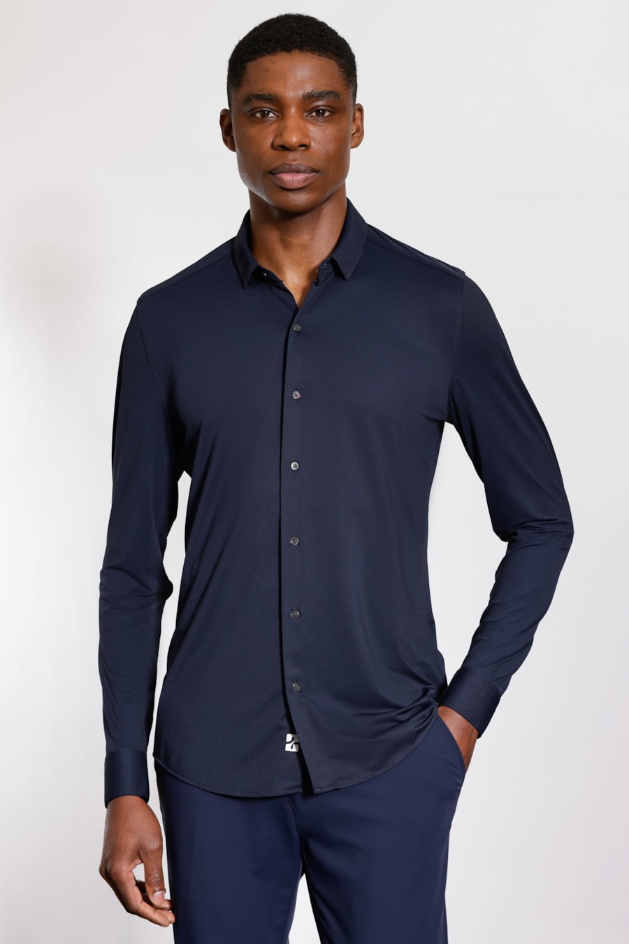 Camisa Manga Longa Oxford Breeze Marinho — foto 1 de 5