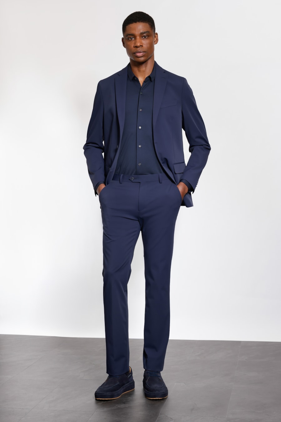 Camisa Manga Longa Oxford Breeze Marinho — foto 2 de 5