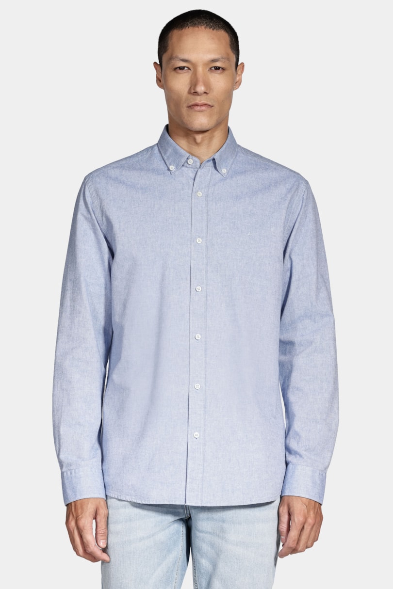 Camisa Manga Longa Oxford Button Down Planalto Azul