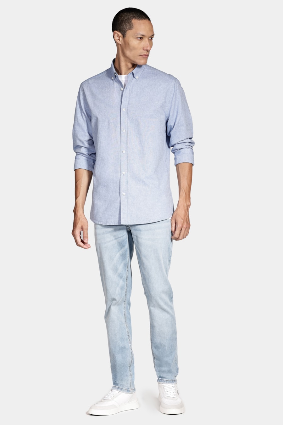 Camisa Manga Longa Oxford Button Down Planalto Azul — foto 2 de 5