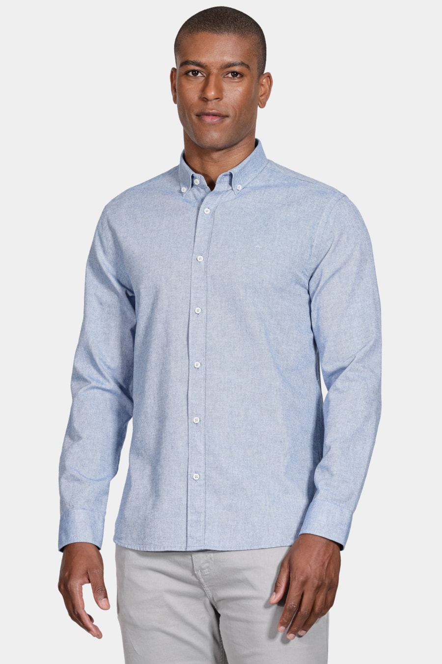 Camisa Manga Longa Oxford Button Down Planalto Azul Caribe — foto 1 de 5