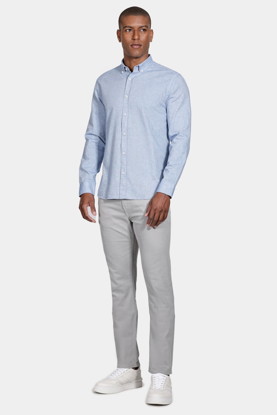 Camisa Manga Longa Oxford Button Down Planalto Azul Caribe — foto 2 de 5