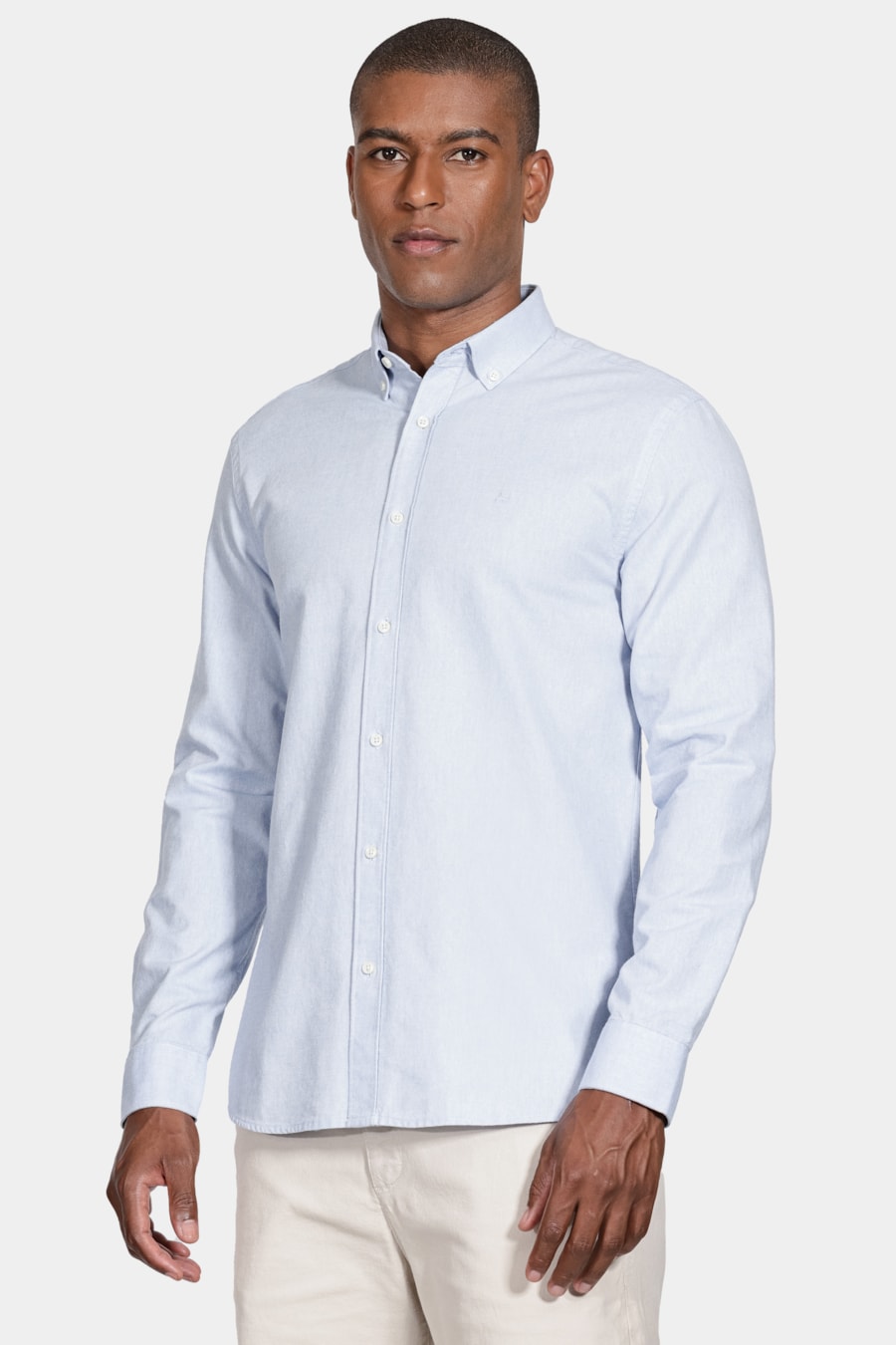 Camisa Manga Longa Oxford Button Down Planalto Azul Celeste — foto 1 de 5