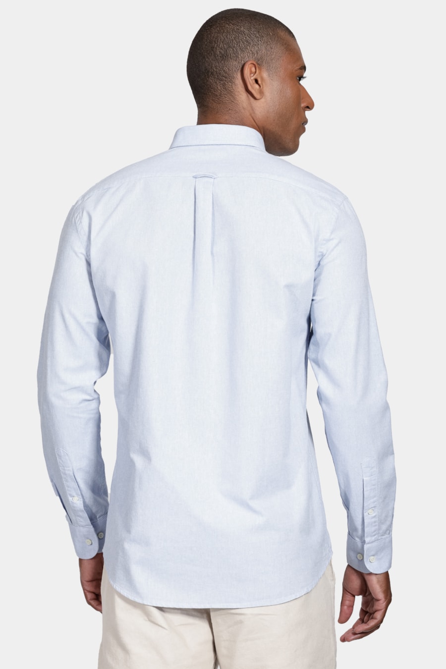 Camisa Manga Longa Oxford Button Down Planalto Azul Celeste — foto 4 de 5