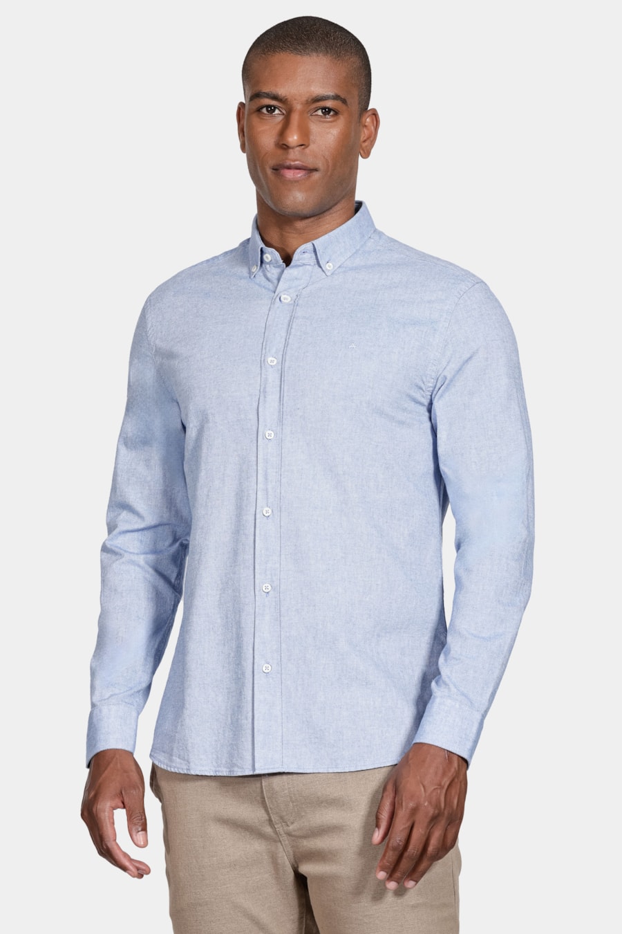 Camisa Manga Longa Oxford Button Down Planalto Azul Forte — foto 1 de 5