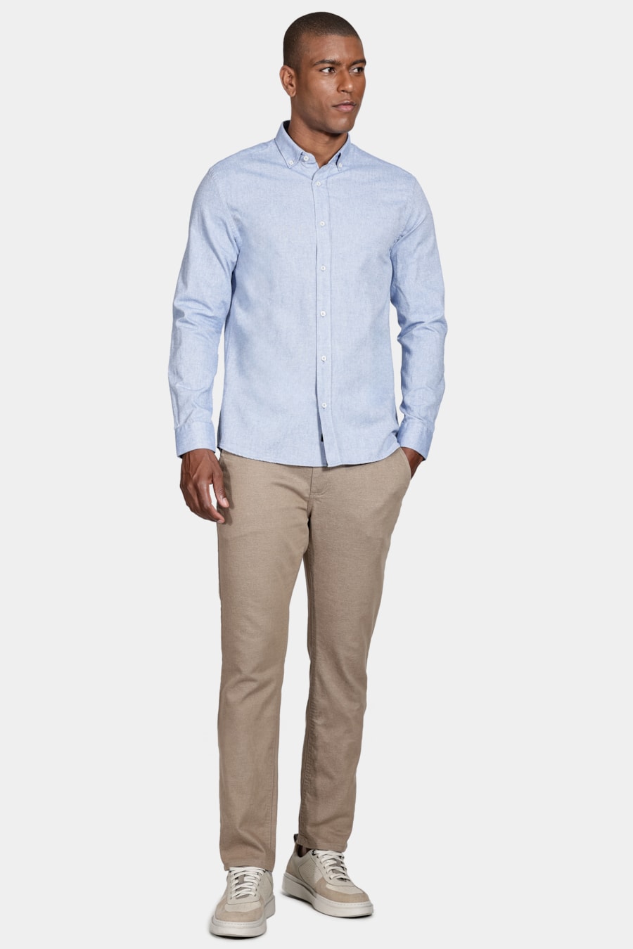 Camisa Manga Longa Oxford Button Down Planalto Azul Forte — foto 2 de 5