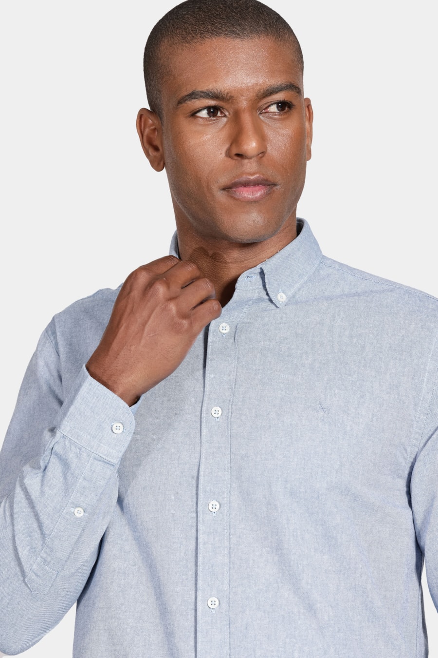 Camisa Manga Longa Oxford Button Down Planalto Azul Jeans — foto 3 de 5