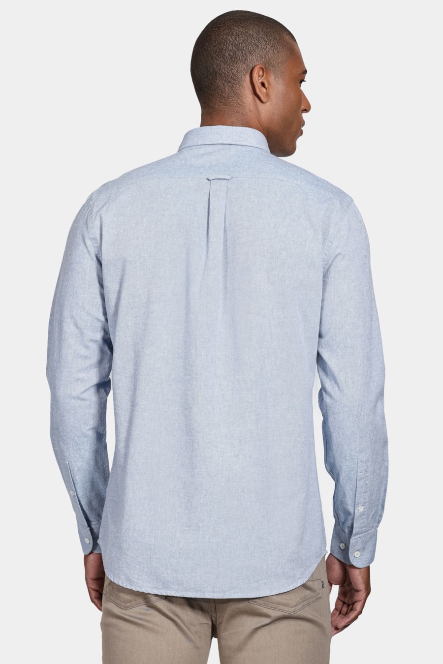 Camisa Manga Longa Oxford Button Down Planalto Azul Jeans — foto 4 de 5