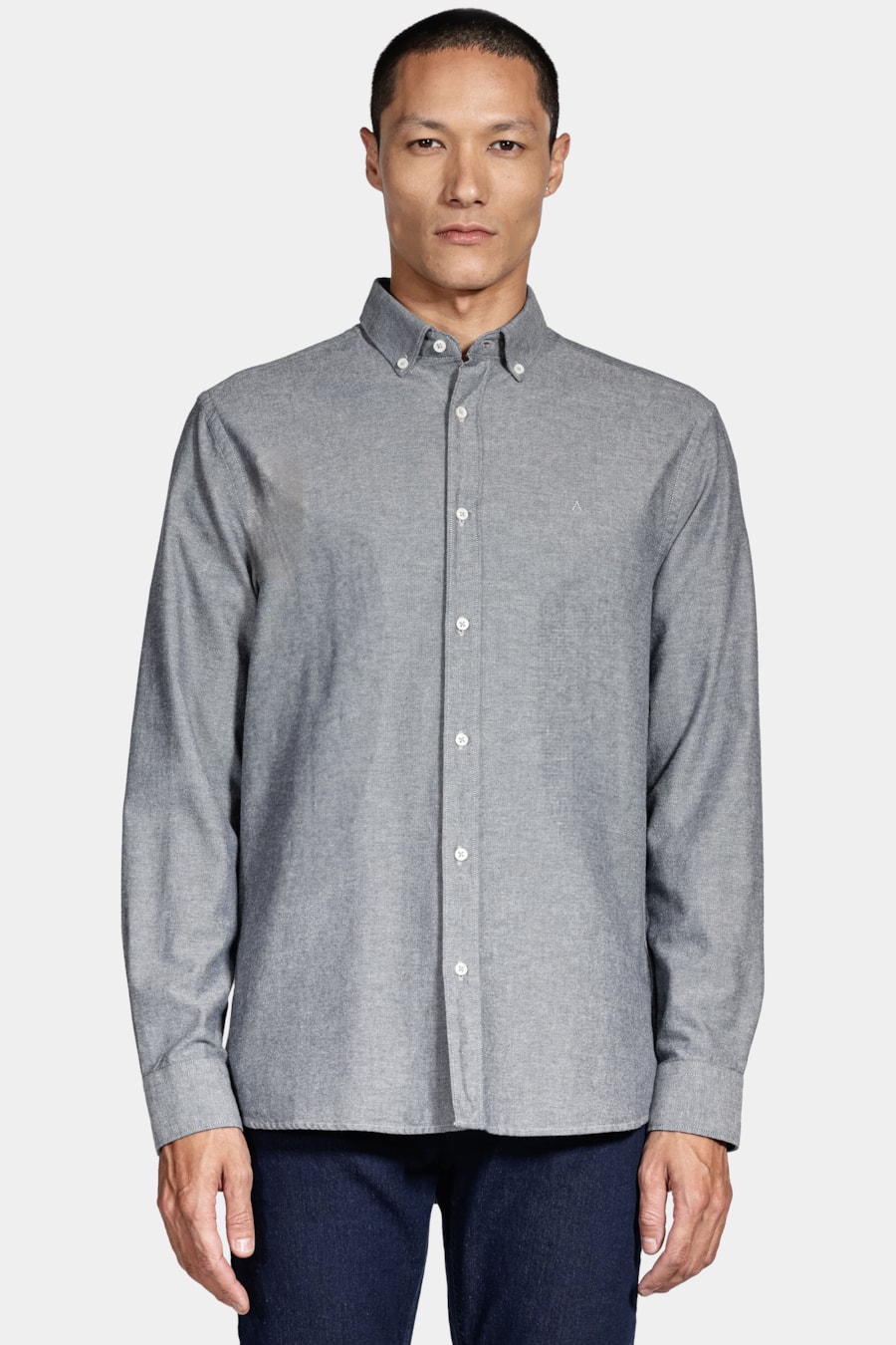 Camisa Manga Longa Oxford Button Down Planalto Azul Médio — foto 1 de 4