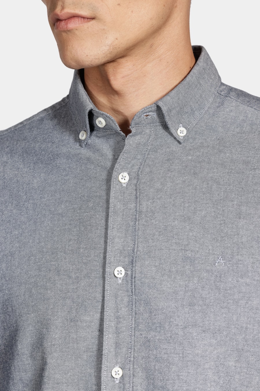 Camisa Manga Longa Oxford Button Down Planalto Azul Médio — foto 2 de 4