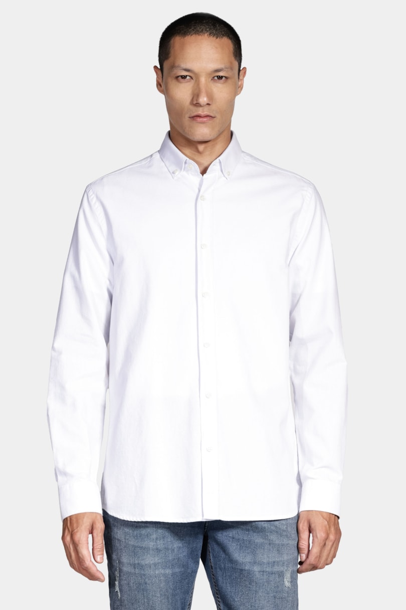 Camisa Manga Longa Oxford Button Down Planalto Branco Osso