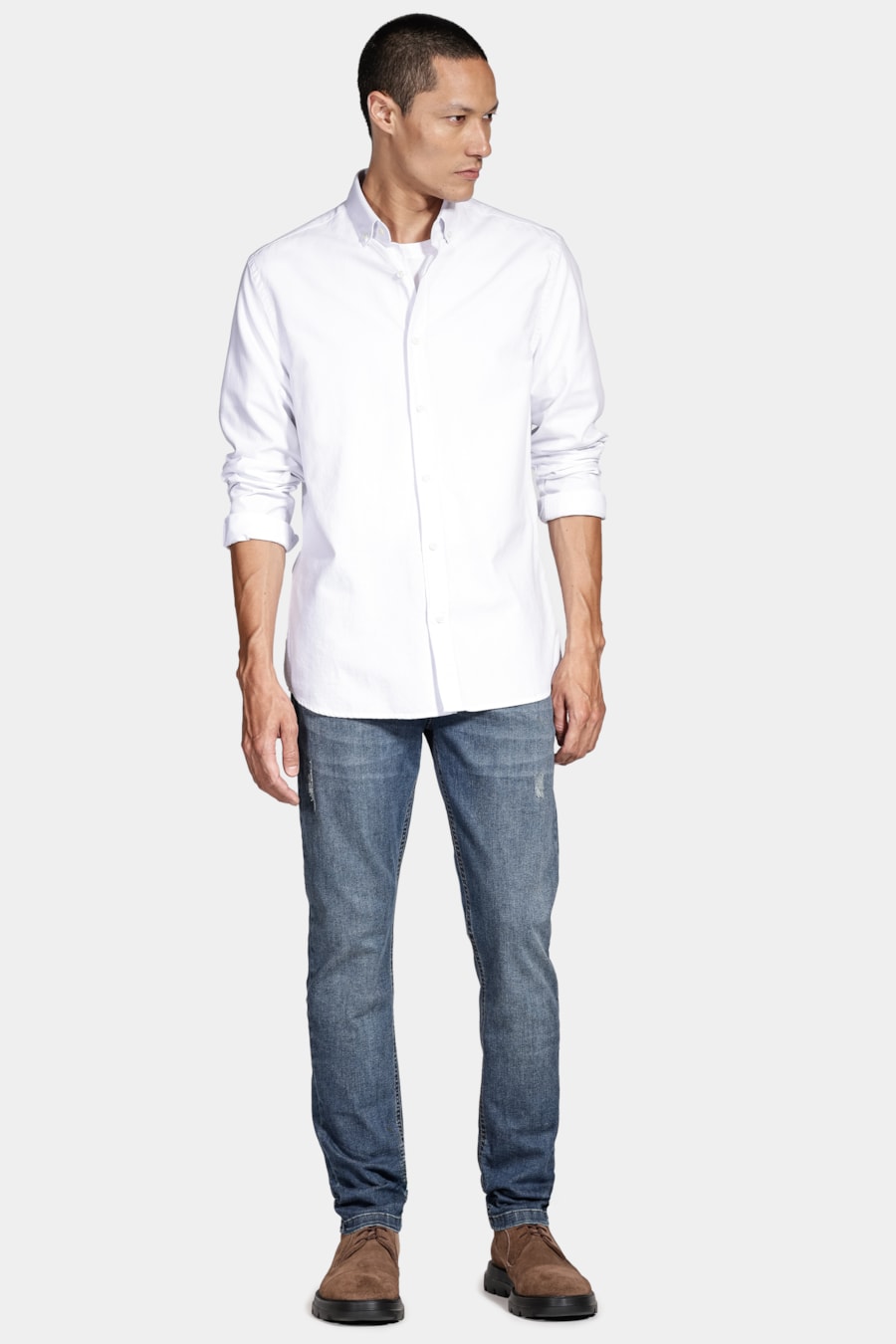 Camisa Manga Longa Oxford Button Down Planalto Branco Osso — foto 2 de 5