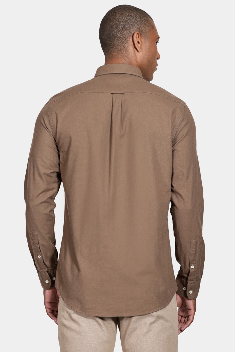 Camisa Manga Longa Oxford Button Down Planalto Cáqui — foto 4 de 5