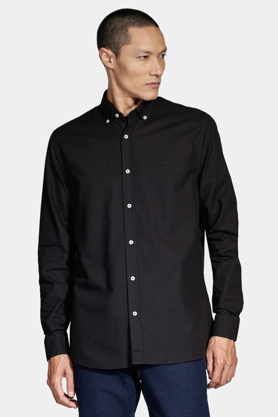 Camisa Manga Longa Oxford Button Down Planalto Preto — foto 1 de 5