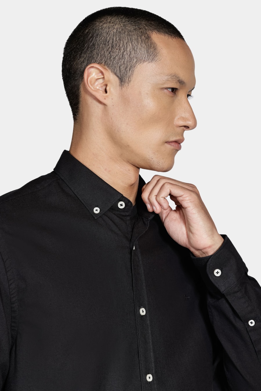 Camisa Manga Longa Oxford Button Down Planalto Preto — foto 3 de 5