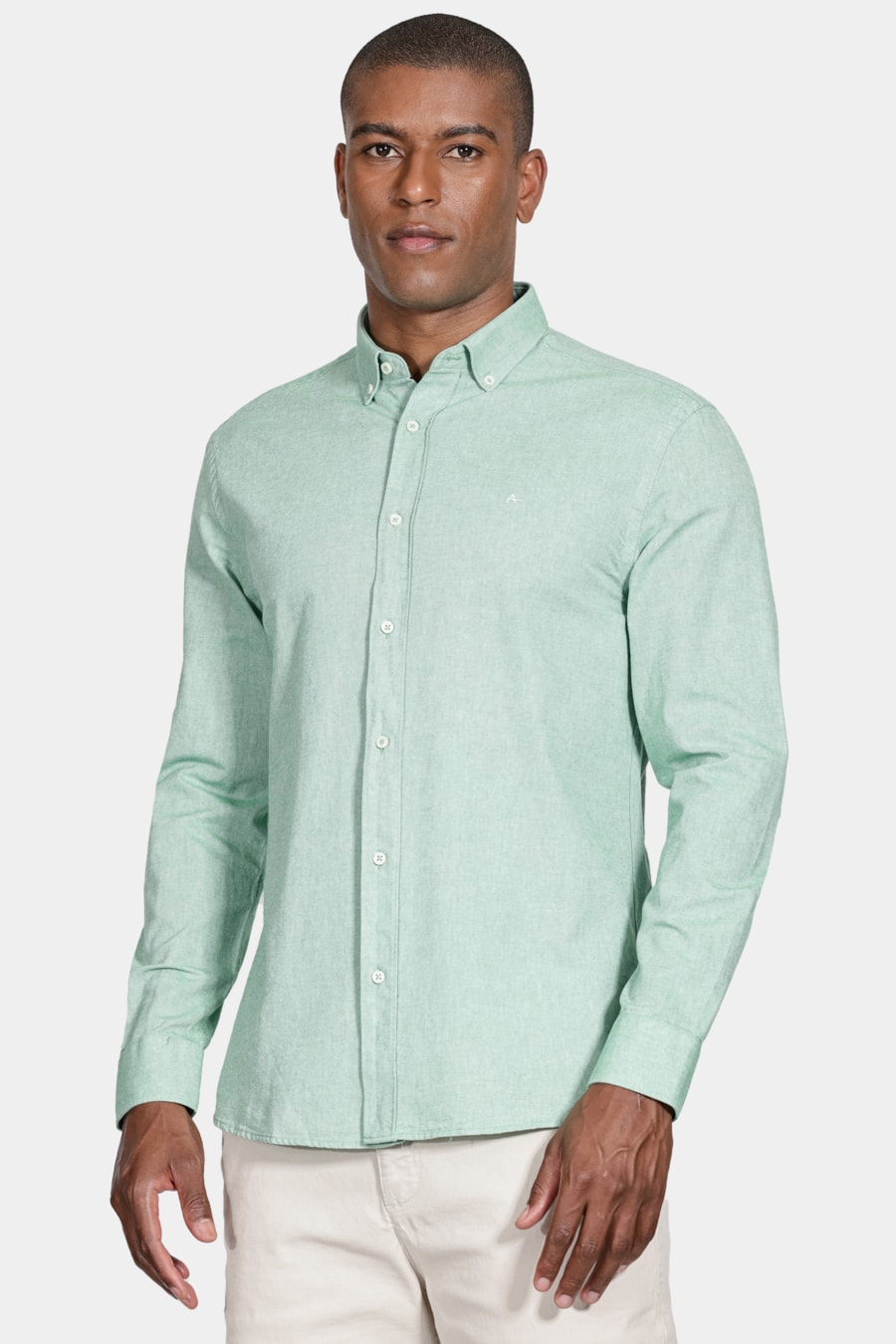 Camisa Manga Longa Oxford Button Down Planalto Verde — foto 1 de 5
